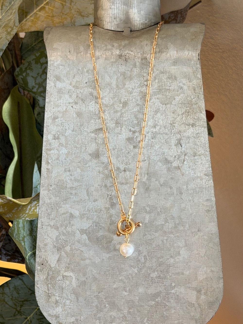 18k Gold Filled Pearl Drop Necklace - Women Jewelry